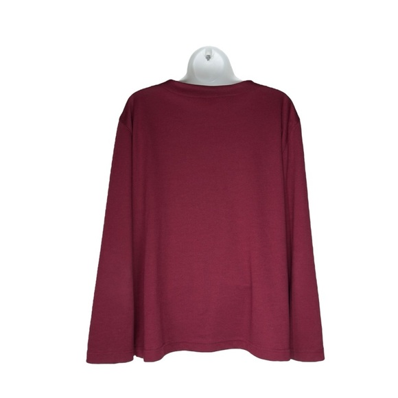 Vintage BonWorth Burgundy Embroidered Paisley Boho Cottagecore Cardigan Large - Picture 3 of 12